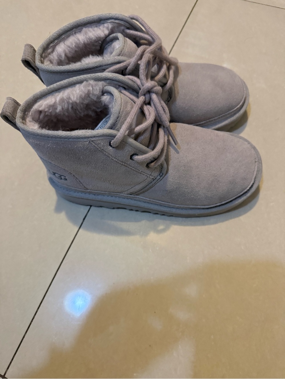 UGG Kids Classic Mini II Lace-Up Boots in Grey